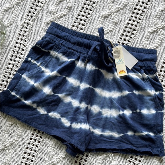 C&C California Athletic Shorts Blue and White Tie-Dye - Picture 2 of 11